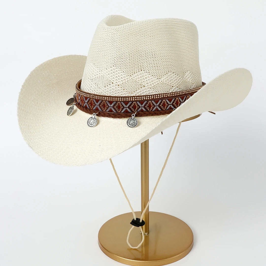 A Top Hat summer sun protection straw hat personality retro top hat with men and womens jazz hats Tibetan top hat 250306