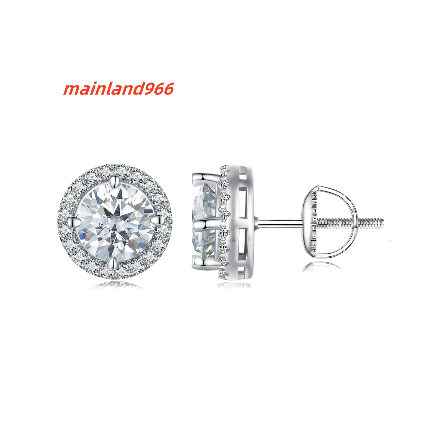 S925 Sterling Silver Light Luxury Earrings Jewelry 1 Carat Moissanite Earrings