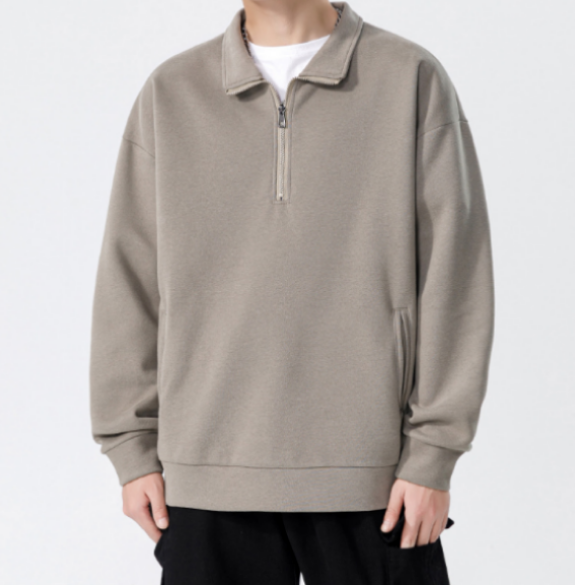 211 Sweat-shirt à col roulé pour les hommes Automne et hiver épaissis de la tendance solide