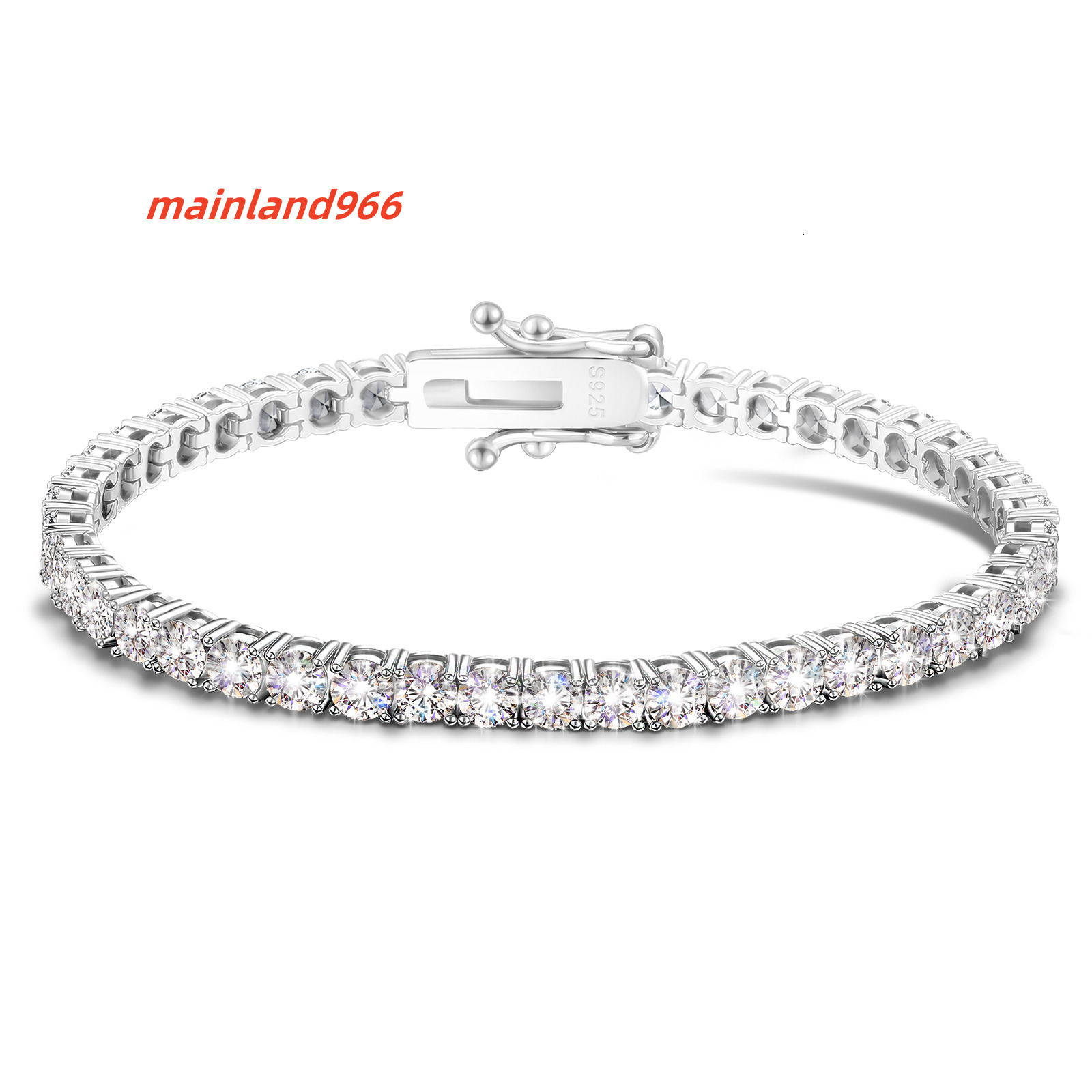 Moissanite Tennis S925 Sterling Silver Women Men Jewelry White Gold Plated 5.29-13.5Ctw D VVS1 Round Cut Moissanite Bracelet