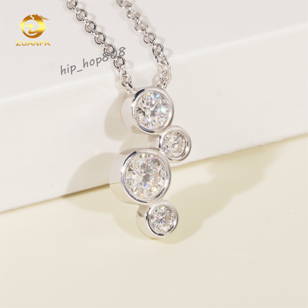 Beautiful Women Jewelry Sterling Silver 925 Bezel Necklace Irregular Necklace Stylish Moissanite Necklace Pass Diamond Tester