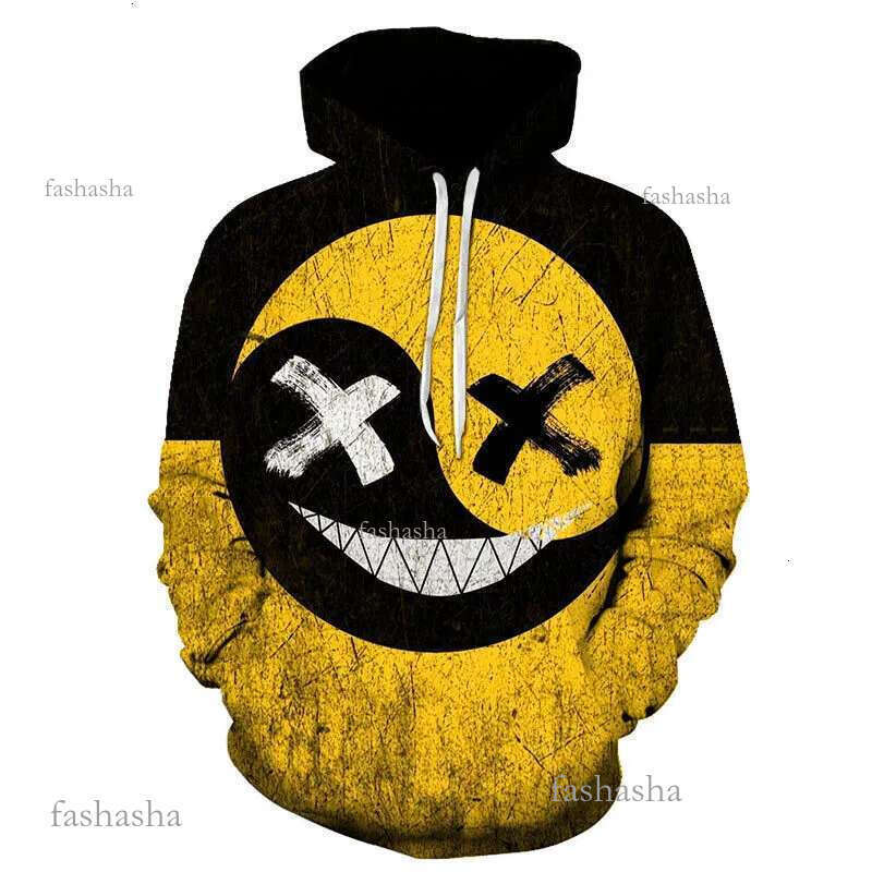 Fashionable Casual Smiling Face 3D Digital Printed Hoodie For Men Halloween Couple Hooded Xoxo Au
