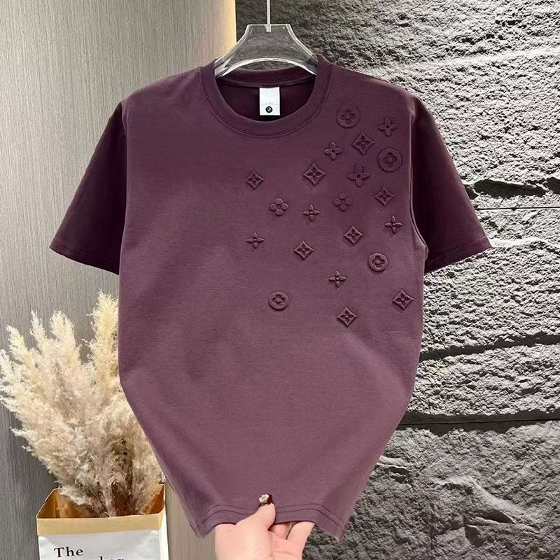 2026 Men's Fashion Summer New European and American Men's Large Size Loose Short sleeved Round Neck T-shirt Retro Versatile Casual Half