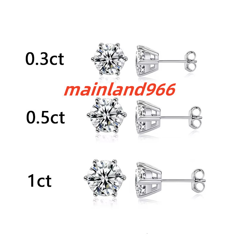 Starsgem 925 Sterling Silver Moissanite Diamond Earring Moissanite White Gold Plated Earrings