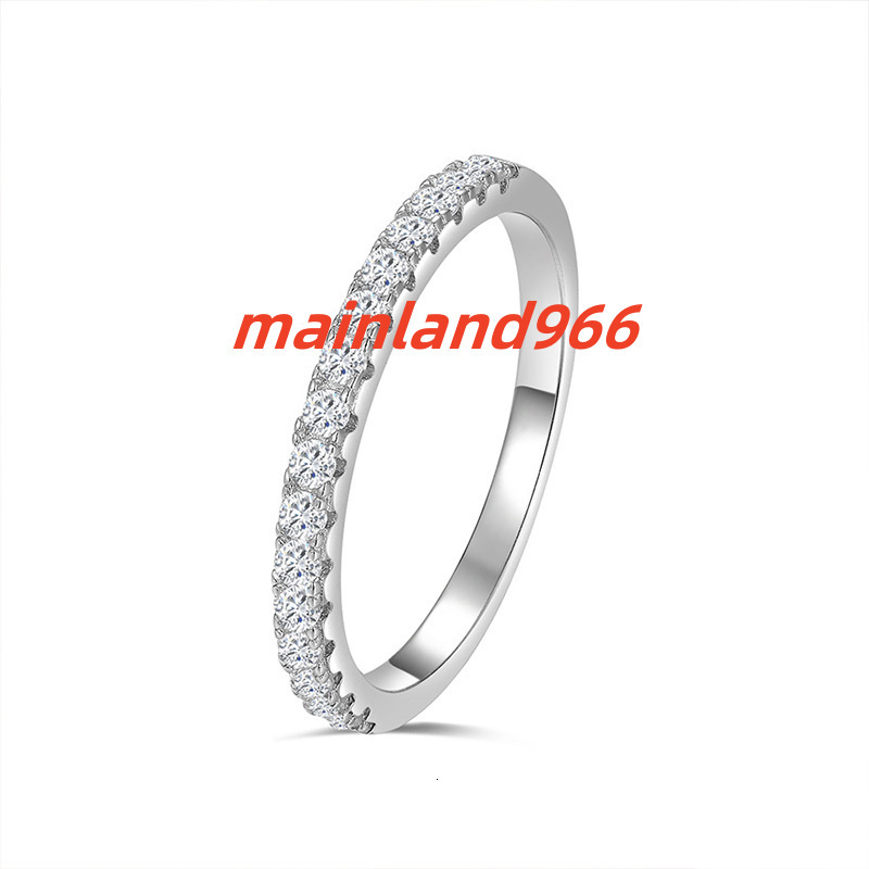 Classic Moissanite Ring D Color VVS Half Ring Past Diamond Test 925 Silver Moissanite Engagement Rings for Women