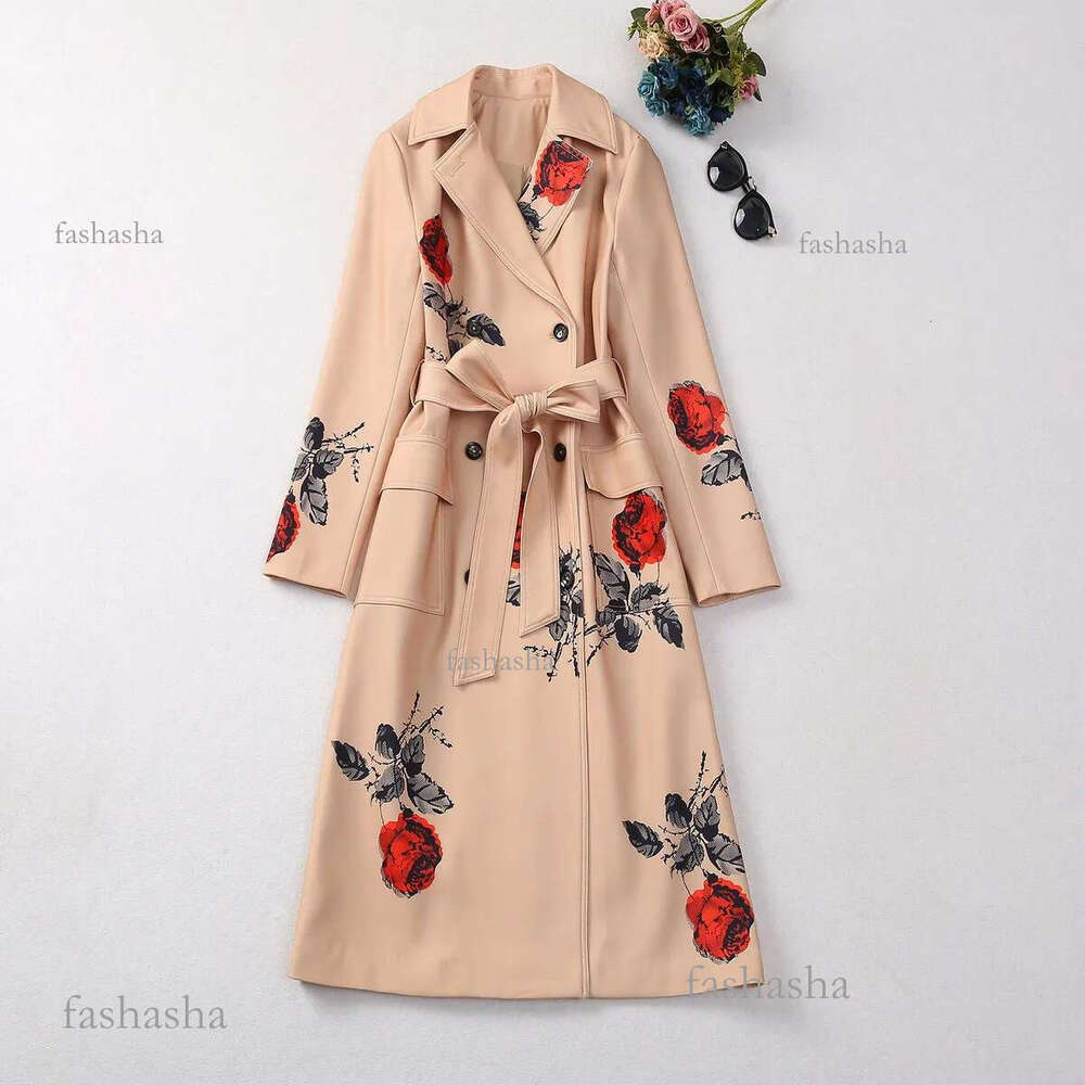1215 XXL 2024 Milan Runway Coat Spring Brand Same Style Coat Lapel Neck High Quality Long Sleeve Womens Clothe
