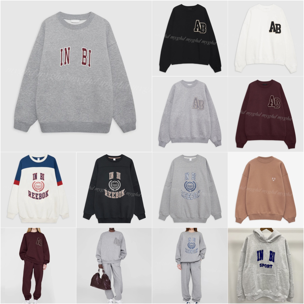 Women Sweatshirts Round Neck Fashion Sweatpants Hoodies Sports Set With Dust Bag-image-808263333