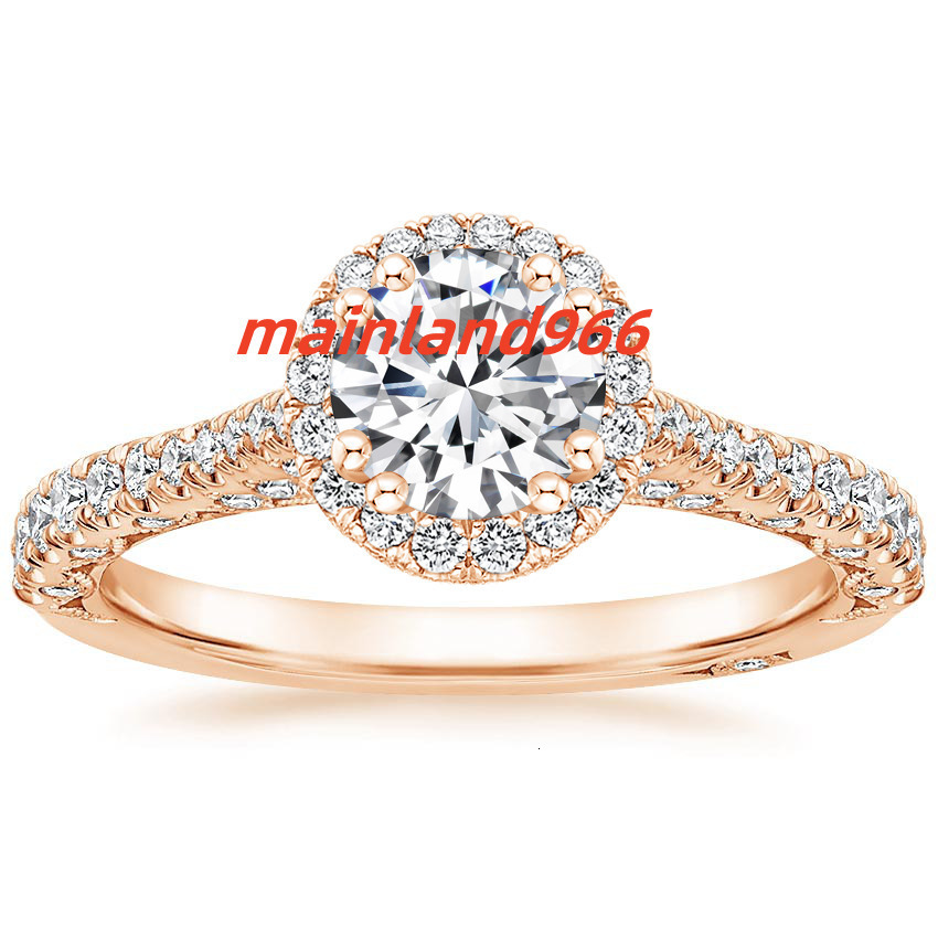 Moissanite Stone Gold Plated Solid 925 Sterling Silver Classic Ring Fine Silver Jewelry Engagement Anniversary Wedding Ring
