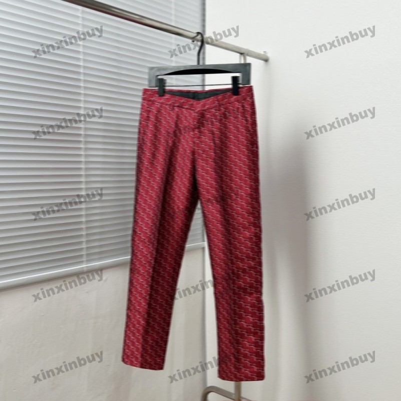 xinxinbuy hommes femmes designer pantalon double lettre fleurs jacquard tissu jacquard tissu matériau matériau de qualité supérieur pantalon déco