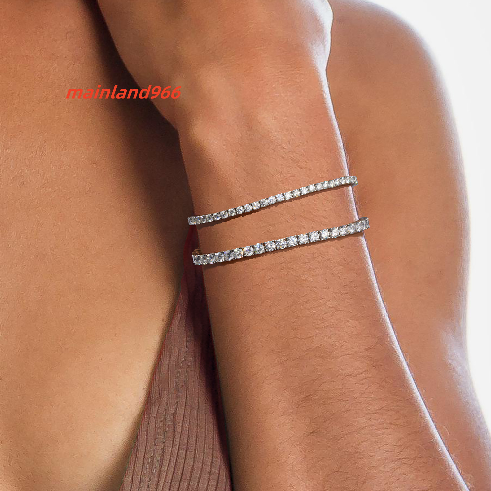 3mm White Gold 925 Sterling Silver VVS GRA Moissanite Diamond Tennis Chain Bracelet Iced Out Mossanite Jewelry for Men Women