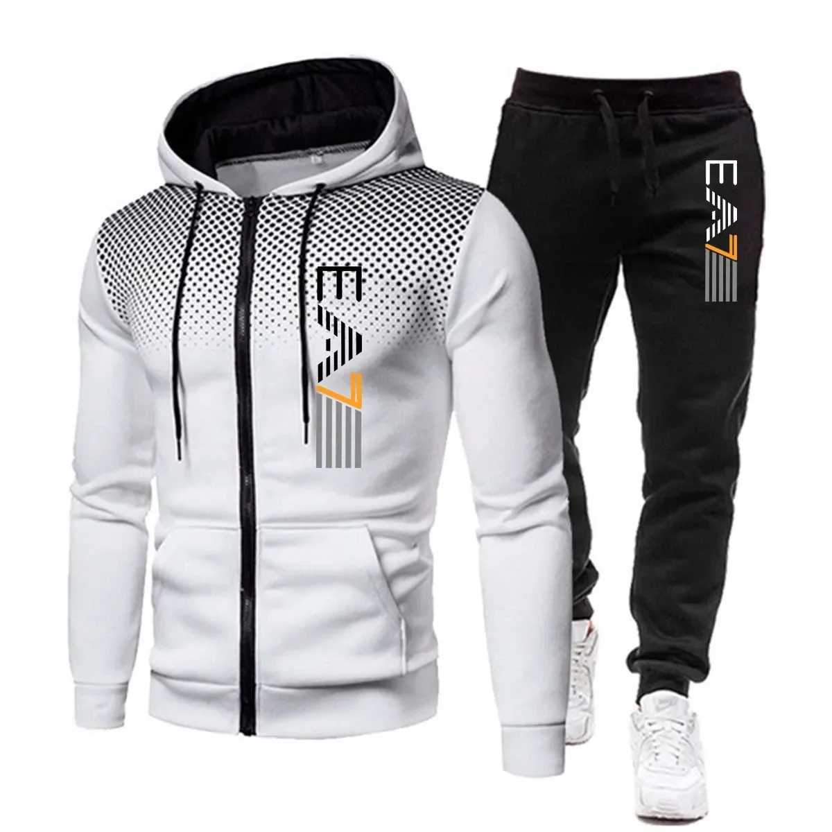 Men's Tracksuits New trend 2025 Spring and autumn mens sports suit hoodie gym clothing mens running suit jogging clothes z250310