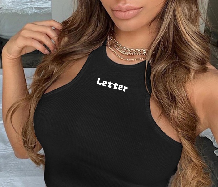 Women Top Tanks Vest T Shirts Embroidered Cotton-blend Tank Tops Designer Cropped Yoga Suit Two Piece Dress Bra Vest Ladies Solid Vintage T Shirt Fe