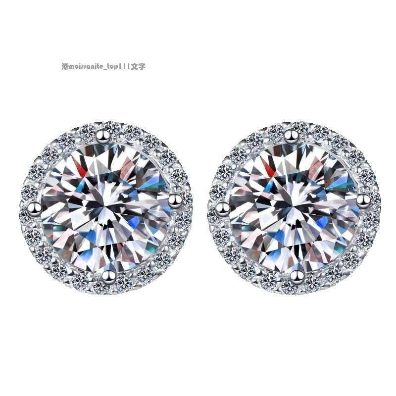 Customized Hot Selg Sier Romantic VVS Grade Moissanite Earrings for Wedding Engagement Party