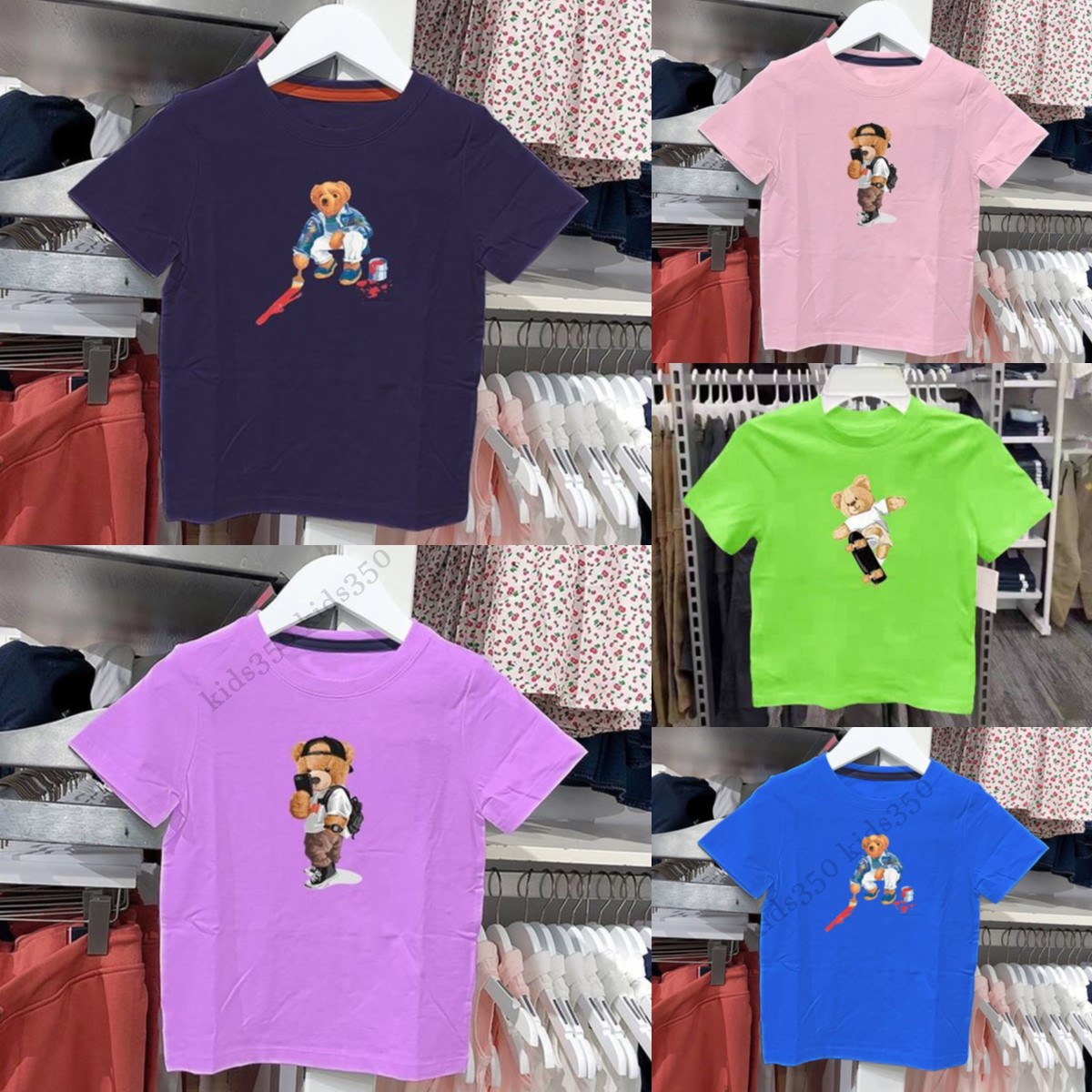 Kids boys girls T-Shirt youth Casual Toddlers Top Embroidery Shirts boy girl Sleeve Homme childrens Tees designer brand k62s#-image-1022064449