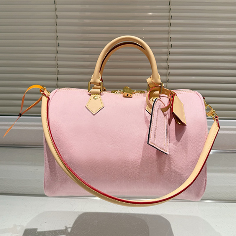 Designer Women Shoulde denim cowboy bag Canvas Pillow Tote Traveling Bag Shopping Bags Sac Luxe High Quality Classic Print 30cm Removable Shoulder S
