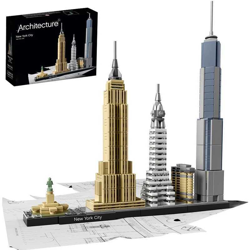598PCS Architecture New York City Empire State Building Landmark Building Blocks 21028 Construction Bricks Toy Gift For Kid Boy C250310-image-1048069157