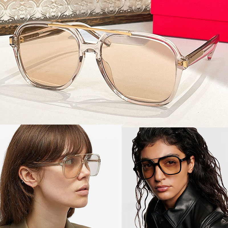 Classic Designer Womens Men Pilot Sunglasses 545 Fashion Transparent Square Large Frame Glasses Outdoor Driving Vacation UV Protection With Box