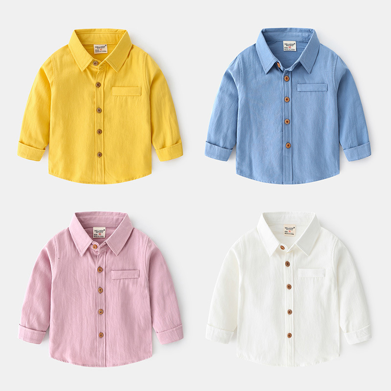 Ddmyshoesvip Children S Solid Color Long Sleeved Boys Spring And Autumn New Style Square Neck Shirt Cardigan Baby Korean Version Handsome Top