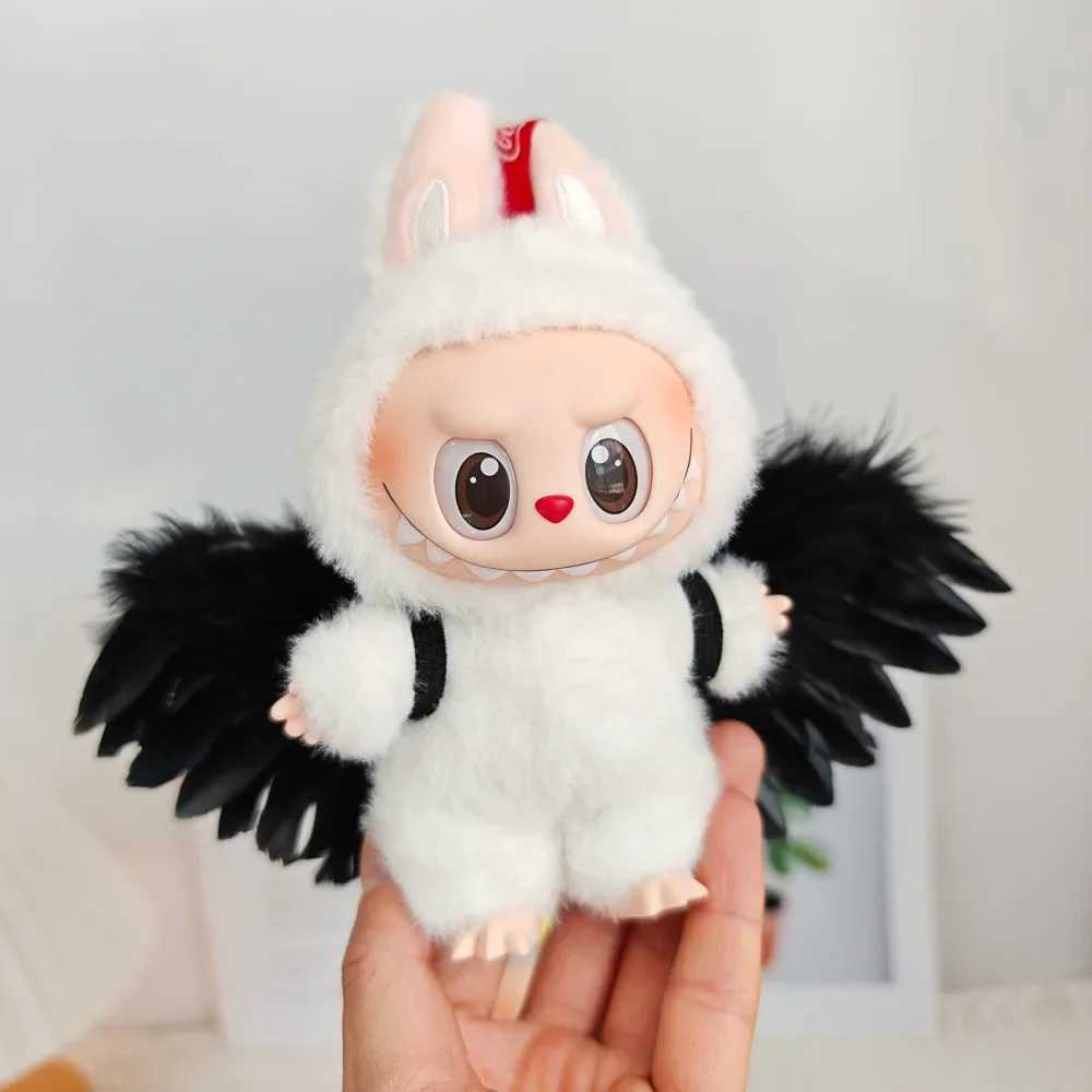 Labubu Black/White Wearable Feather Wings Dolls Clothes Outfit Accessories for 15-17cm DIY Mini Dolls Clothing Girl GiftC250325-image-1050412831
