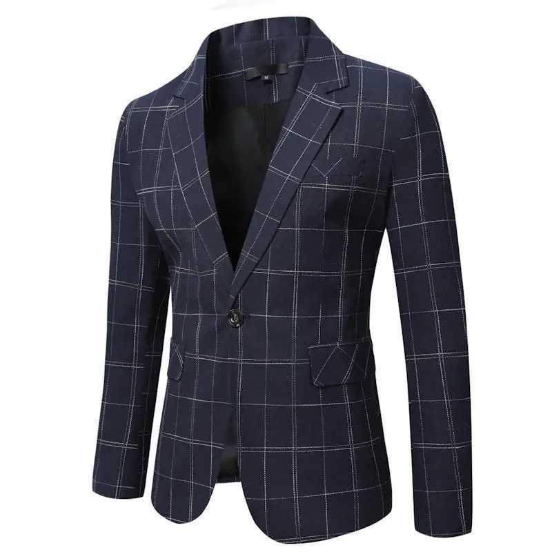 2023 Autumn and Winter New Mens Casual Solid Color Versatile Personalized Fashion Trend One Button Suit Top W250310