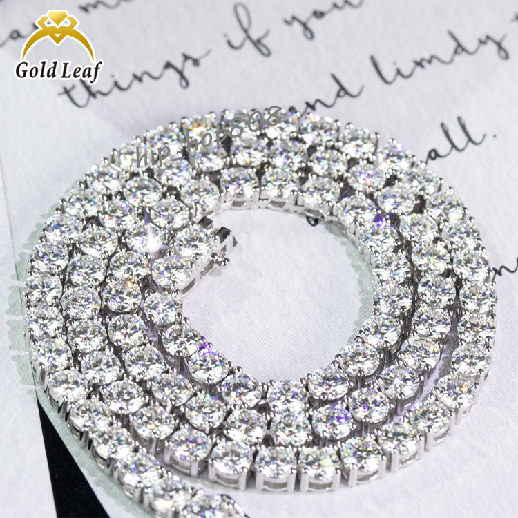 Goldleaf Trendy Hiphop Tennis Chain Bracelet 925 Silver Gold Plated 3/4/5mm 5A+ Zircon Cubic CZ White Gold Tennis Link Diamond
