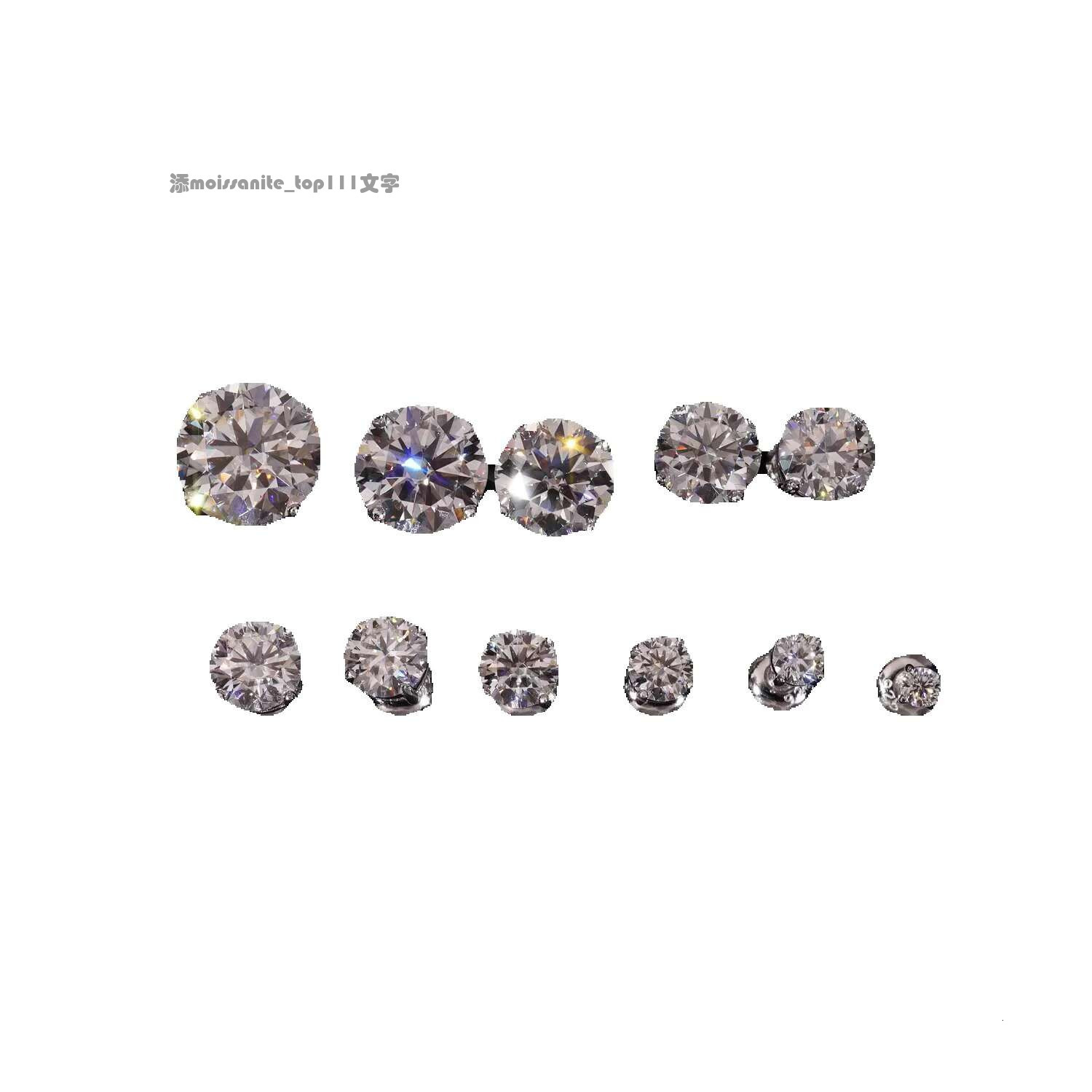 Ready to Ship Zuanfa Jewelry Round Brilliant Cut VVS GRA Certificate Moissanite Dia Sterg Sier Screw Back Stud Earrings