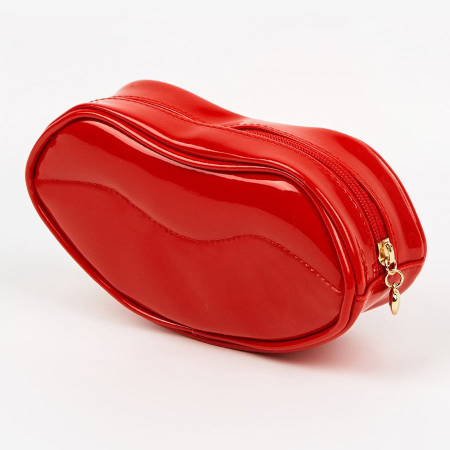 T227M Women's creative and fashionable multifunctional red lip makeup bag
