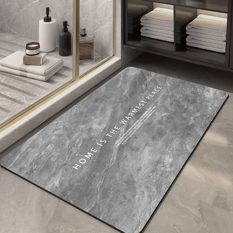 Floor Mats Dirt-resistant and Easy To Care for Foot Mats Marble Bathroom Floor Mats Household Water-absorbing Quick-drying Non-slip Mats-image-1048270330