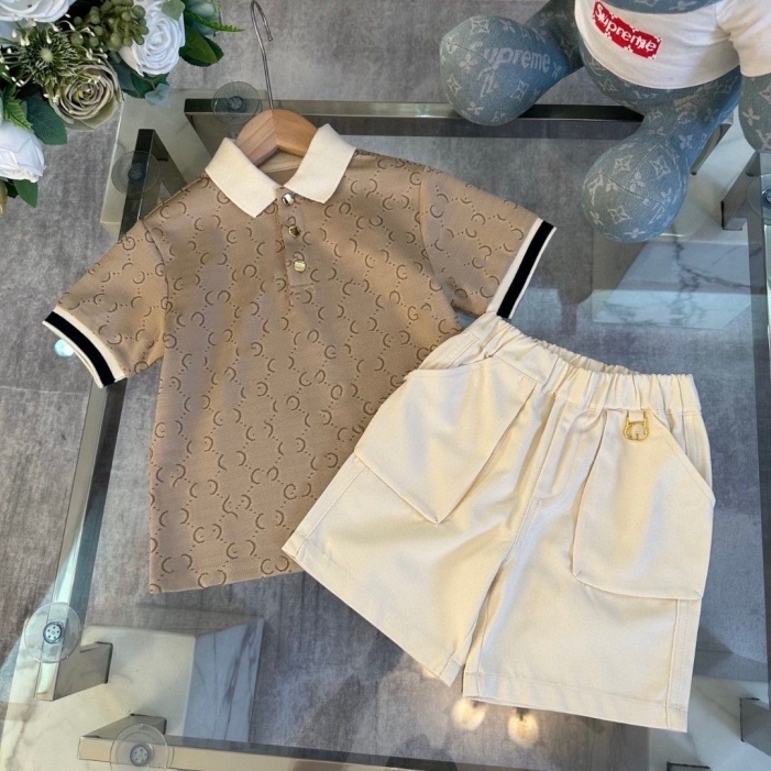 Sportswear Designer Polo Boys Girls Clothing Set Classic Brand Clothing Girls Dress Set Summer Style Short Sleeve Two-piece Tracksuit Size 90cm-160c