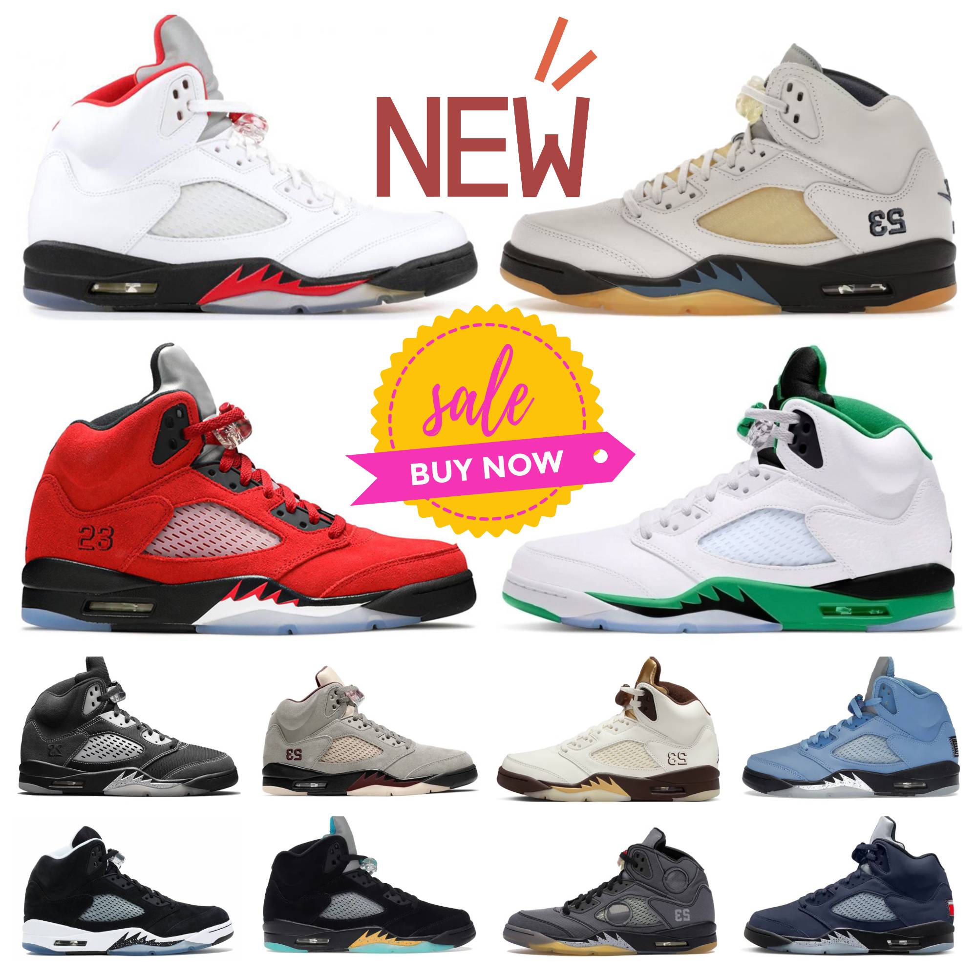 Mens Basketball Shoes 5 Black Cat 5s Sneakers Black Metallic Reimagined Sail Navy Dusk Dawn Olive Aqua UNC Oreo Fire Red Racer Blue Raging What The