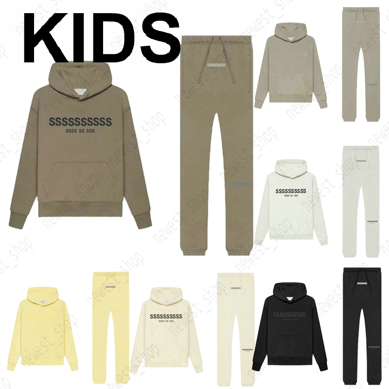 enfants garçons filles sweats à capuche pantalons costumes ensembles classique silicone avant 3D lettre surdimensionné sweat à capuche ample PULL