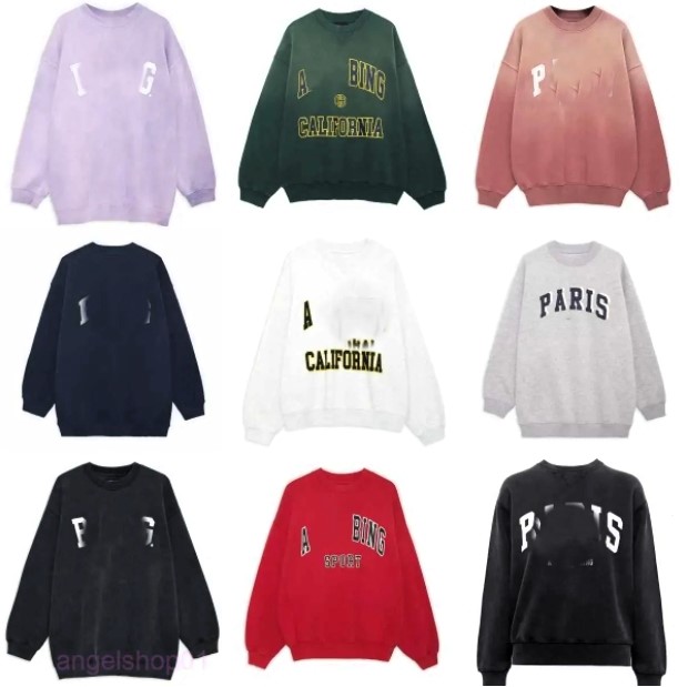 Annes Bings Women Desginer Hoodie Fashion Classic Cotton Hoodies Sweatshirt New Letter Embroidered Loose Fleece Sweater Round Neck Hoodies AB Hoo-image-987688291