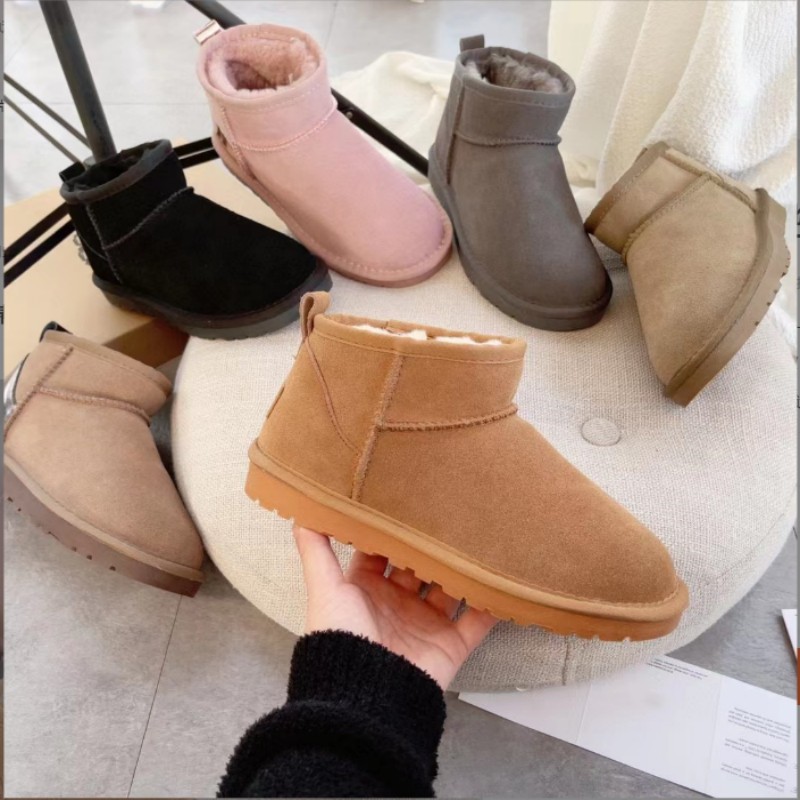 Tasman Slippers Tazz mustard seed Chestnut Fur Slides Sheepskin Suede Classic Ultra Platform Boot Womens Mens Slip-on Shoes Suede Upper Wool Fall Si