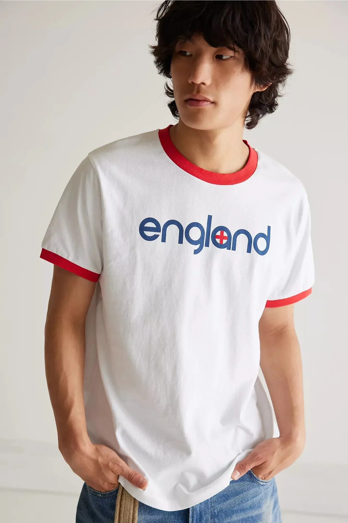 2425 Summer Original Quick Drying Tshirt Y2K Fashion Casual Sports Football Shirt Unisex 3D Printed Top England Ringer Tee 250311