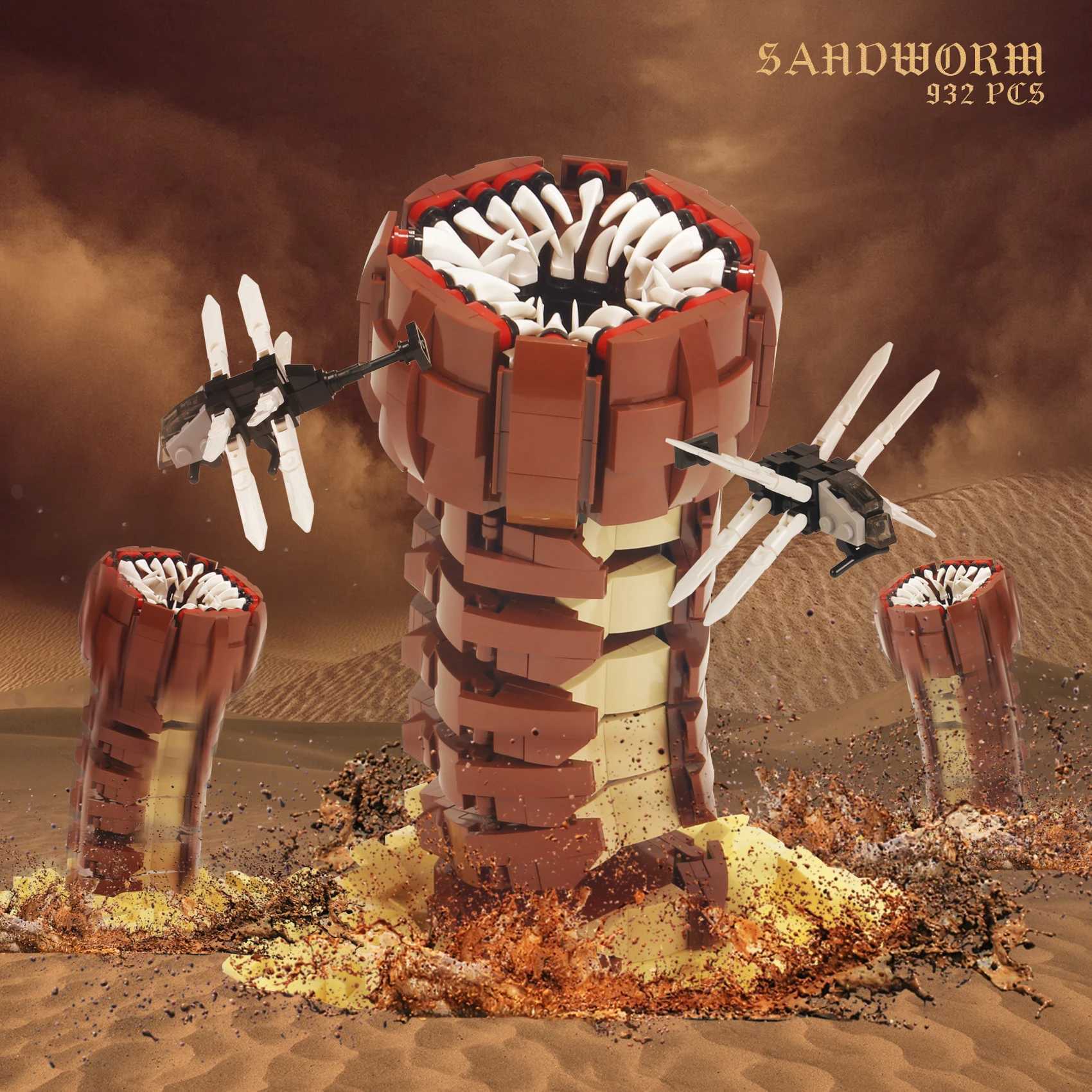 932PCS MOC Movie Dune Sandworm Building Blocks Sci-Fi Classics Ornithopter Scene Assembly Technical B Toys For Kid GiftC250311-image-1048256364