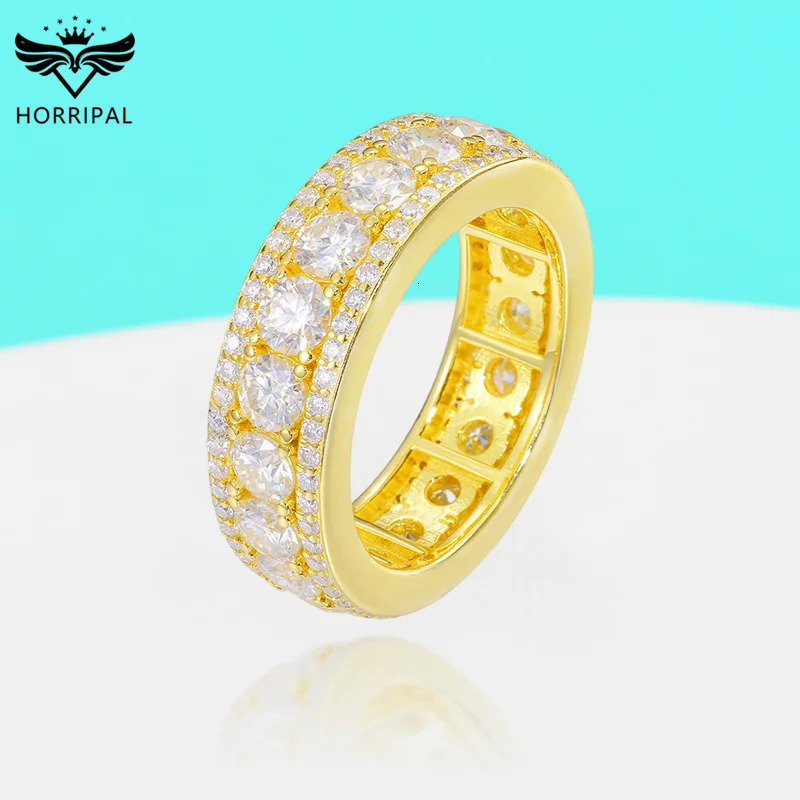 Hip Hop Cuban Ring for Men 4MM D VVS1 Moissanite with GRA Certificate S925 Sterling Silver Full Diamond Party Ring Rock Jewelry 250310