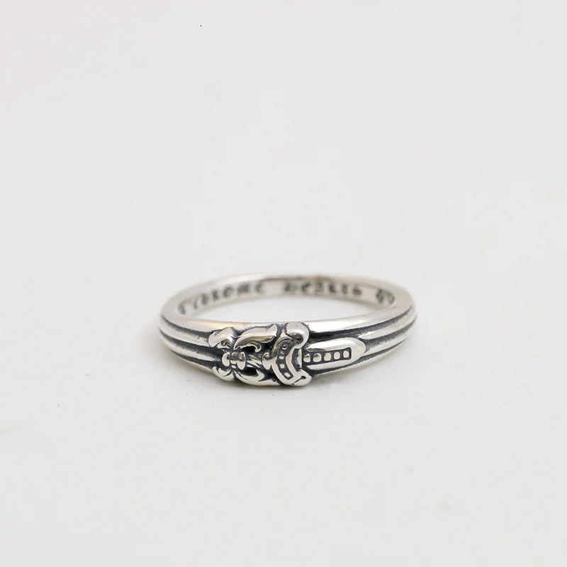 European and american hip hop style jewelry s925 sterling silver holy sword ring tail ring punk trendy men and women 250310