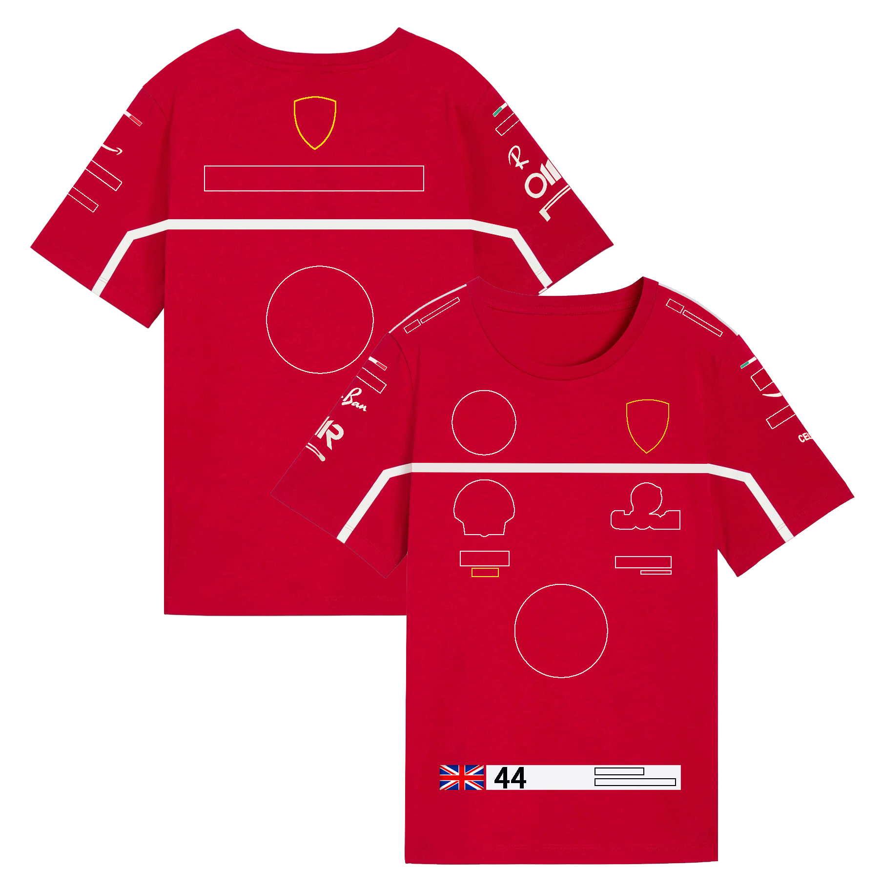 2025 F1 44 16 Driver Fans T-shirt Formula 1 Team Logo T-shirts Polo Shirt Racing Red Round Neck Jersey Summer Men Women Tee Custom