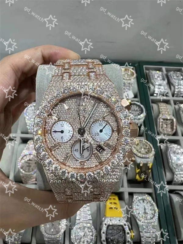 Luxury Pass Diamond Tester Moissanite Diamond Watch Custom VVS Moissanite Mechanical Watches for Men and Women Free home delivery