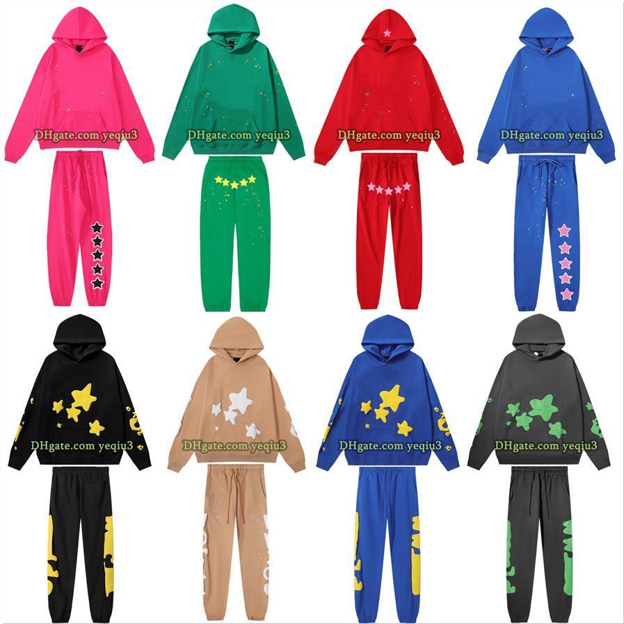 Men and Women Designer Hoodie Plus Size Sportswear Unisex Couple Hoodies Graphic Print Cobweb 3D Foam Letter Streetwear Sweatshirts and Sweatpants T