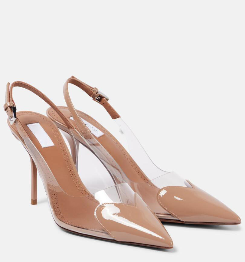 Designer de luxe de mode d'été couturier pvc le coeur mules sandals chaussures femmes bloque talons robe fête lady gladiator sexy sandalias eu35-