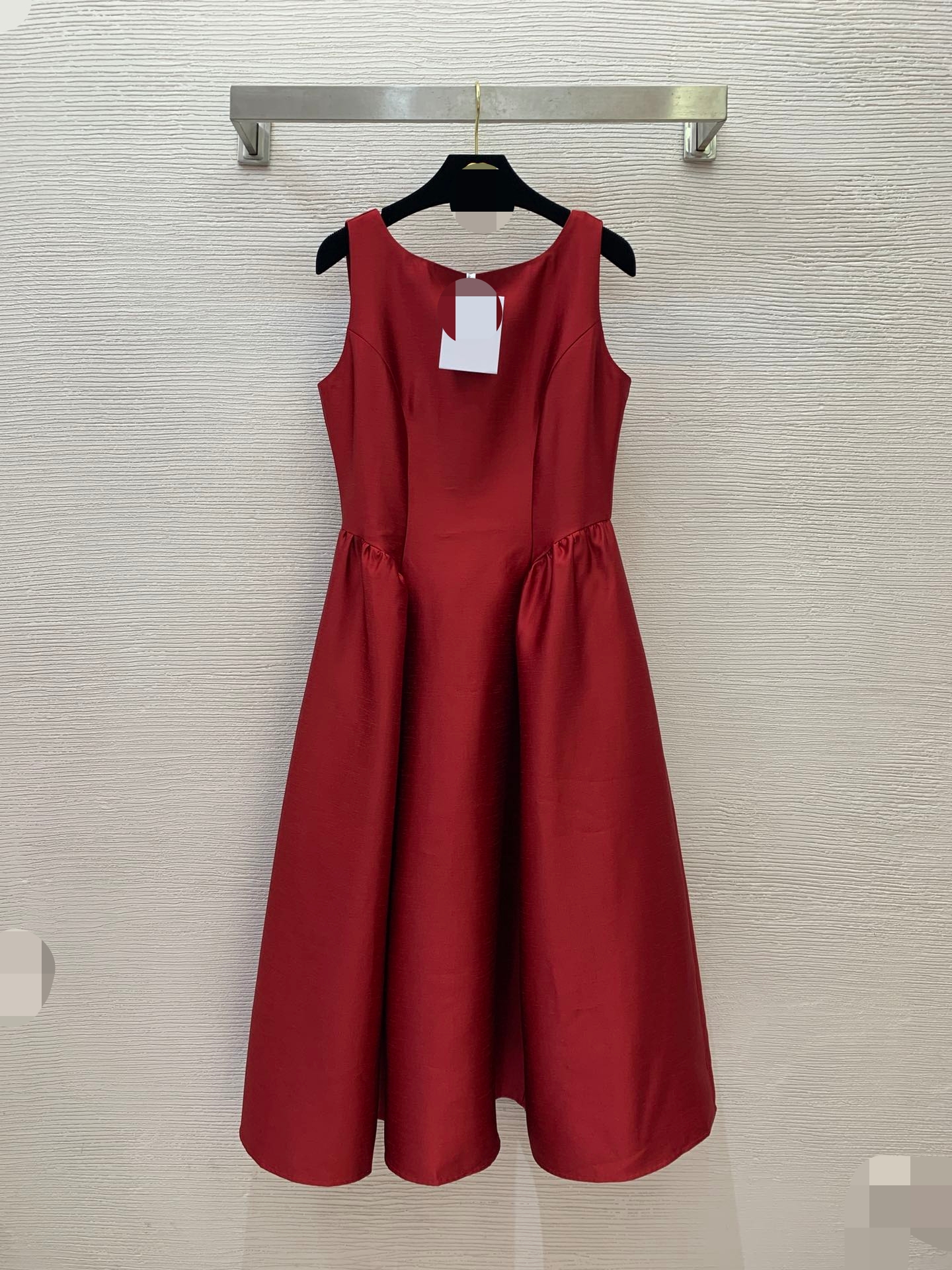 30026 2025 Milan Style Runway Dress Spring Summer Red Pink Dress Long Sleeve Lapel Neck Brand Same Style Empire Womens Dress Fashion High Quality G2