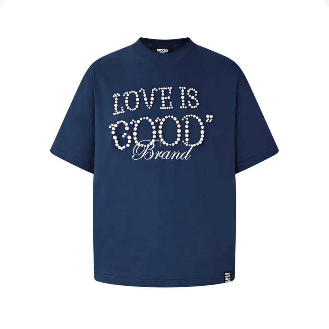 new modelLuxury 2025 designer Pearl T-shirt High-end cotton star equally short slved top Breathable moire absorbent high quty version of mens heavy