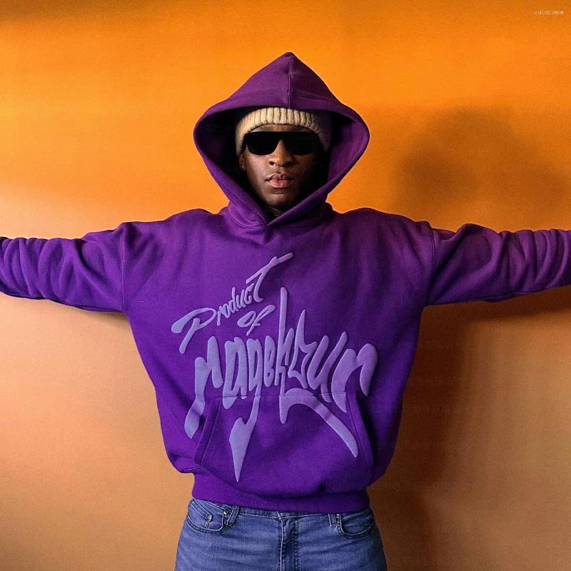 Men's Hoodies Autumn Winter American Letter Foam Printed Sweatshirts Men Women Trendy Personalized Casual Hooded Pullover
