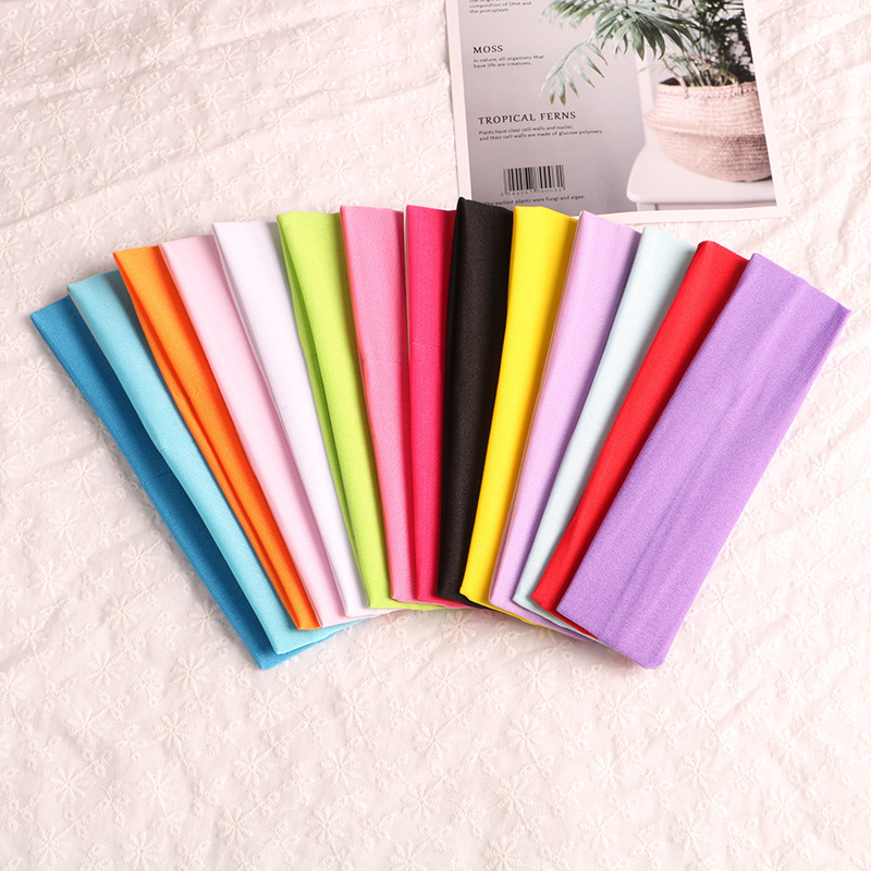 Sport Yoga Headbands Fashion Soft Elastic Cotton Sweatband Yoga Stretchy Headband for Women Hair Accessories-image-631268651