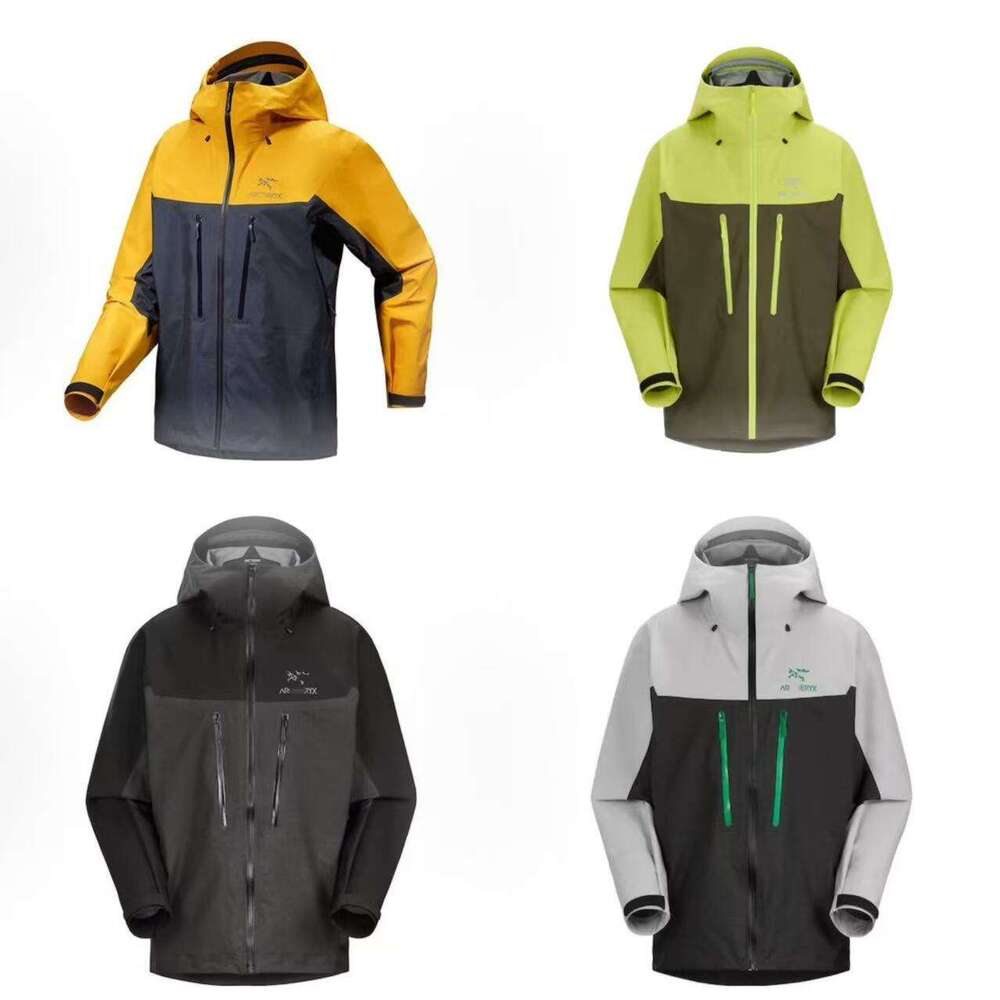 Designer Mens Jackets Arcterxys ALPHA JACKET Lightweight Jacket Spring Waterproof Embroidery Raincoat Shell Hooded for Outdoor Hiking Fishing 3XL