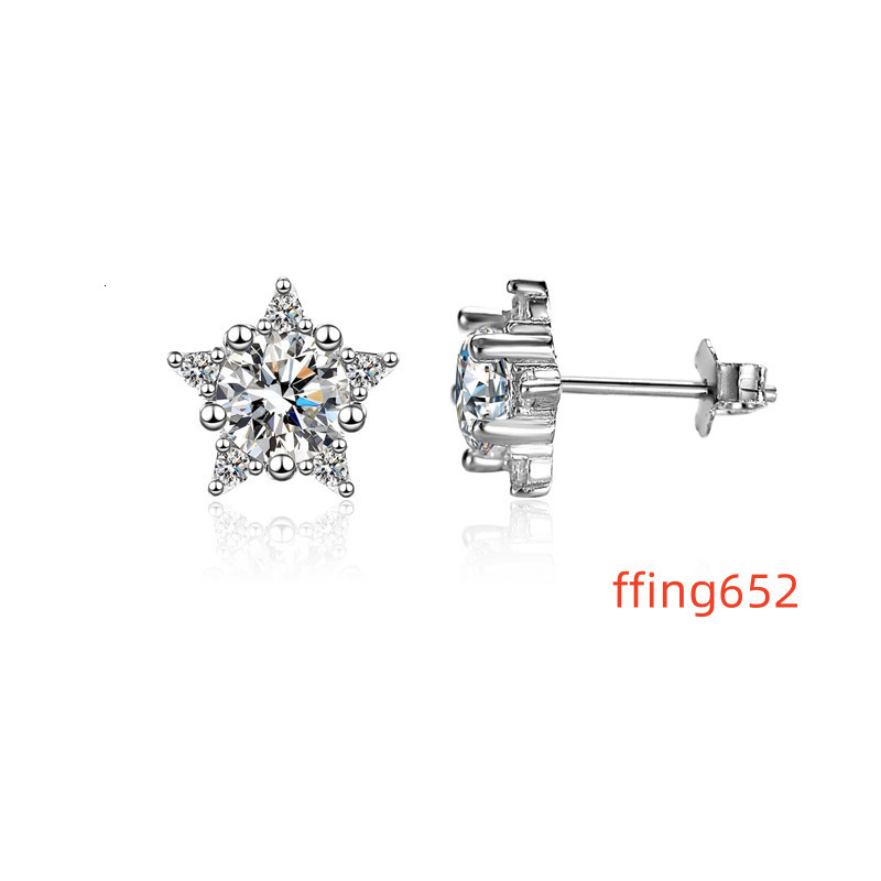 Hot Sale S925 Sterling Silver Moissanite Earing White Star D Color Moissanite Diamond Stud Earrings for Women