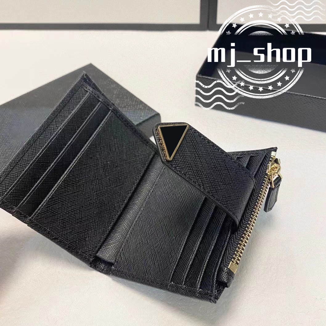 10A Designer The New Saffiano Triangle Leather wallets coin purses Womens mens luxury cards holder top quality with box cardholder wallet 9 card pue