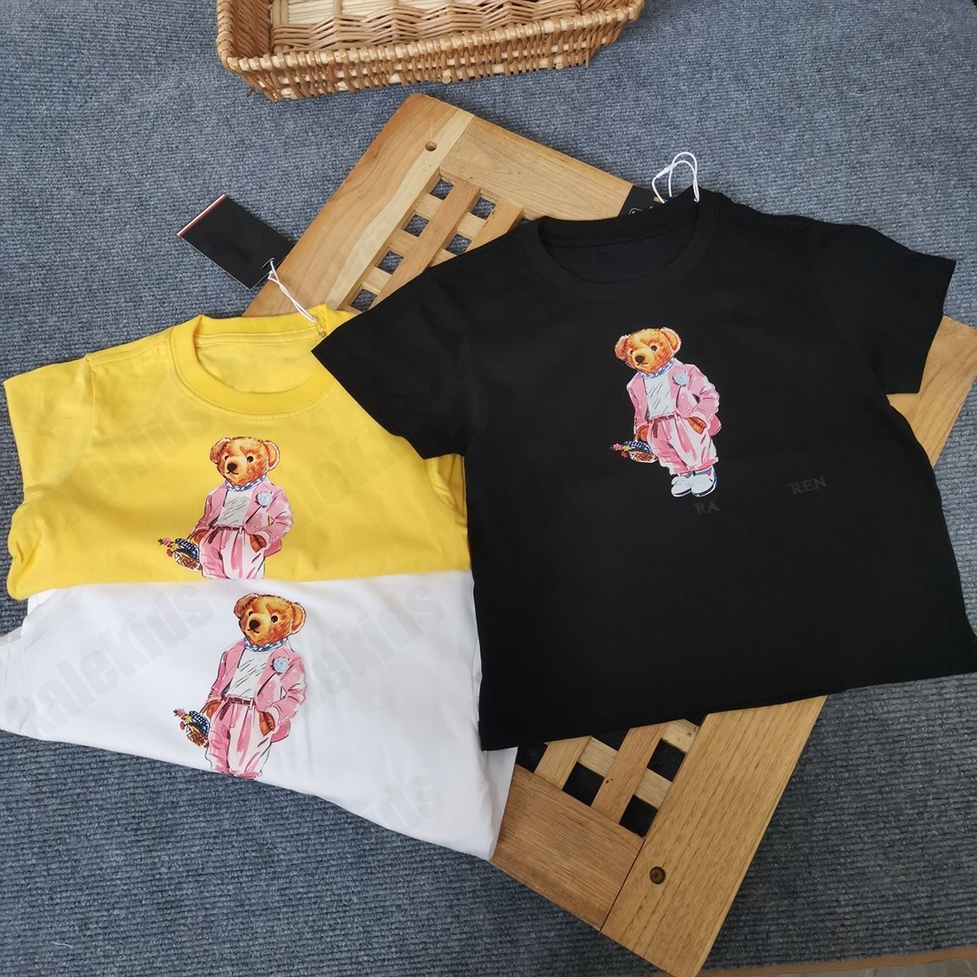 Designer Kids Clothes Letter Print High-quality Children's Summer Bear Short Sleeves Tshirt Kids Girls Boys Tshirts Classic Brand Baby T-shirts