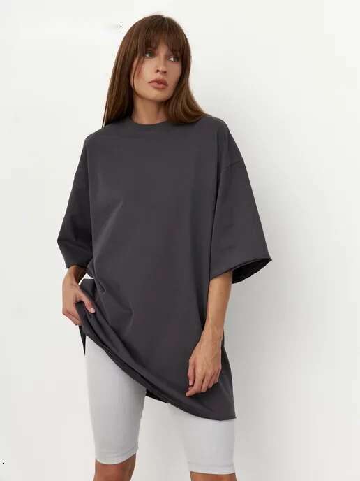 100% Cotton T Shirt Women 2024 Summer New Thick Basic Vintage Tee Casual Loose Tshirt High Quality Female Couple Tops